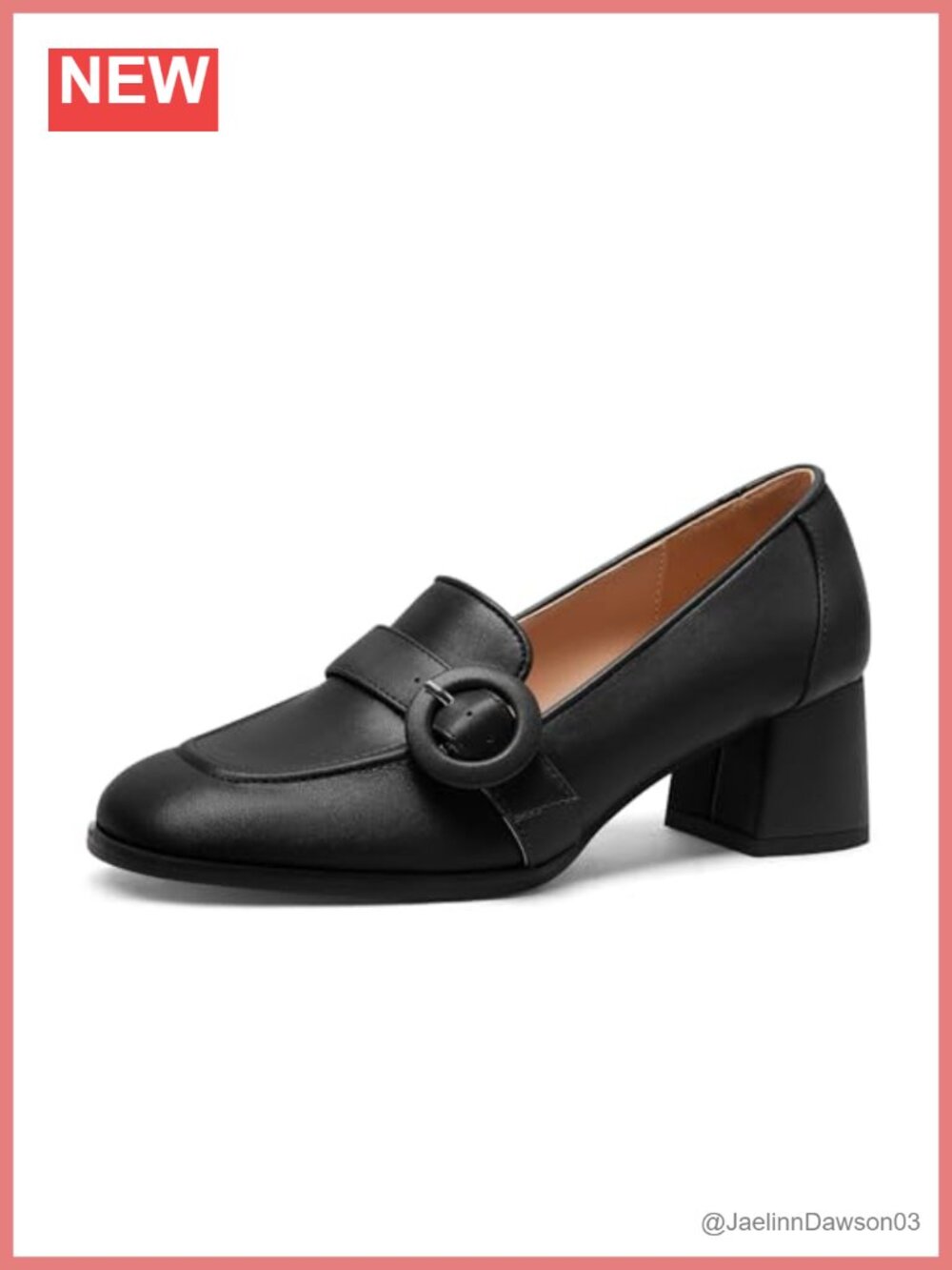 Chunky Block Heel Loafers for Women Square Toe Slip-On Patent Leather Pumps